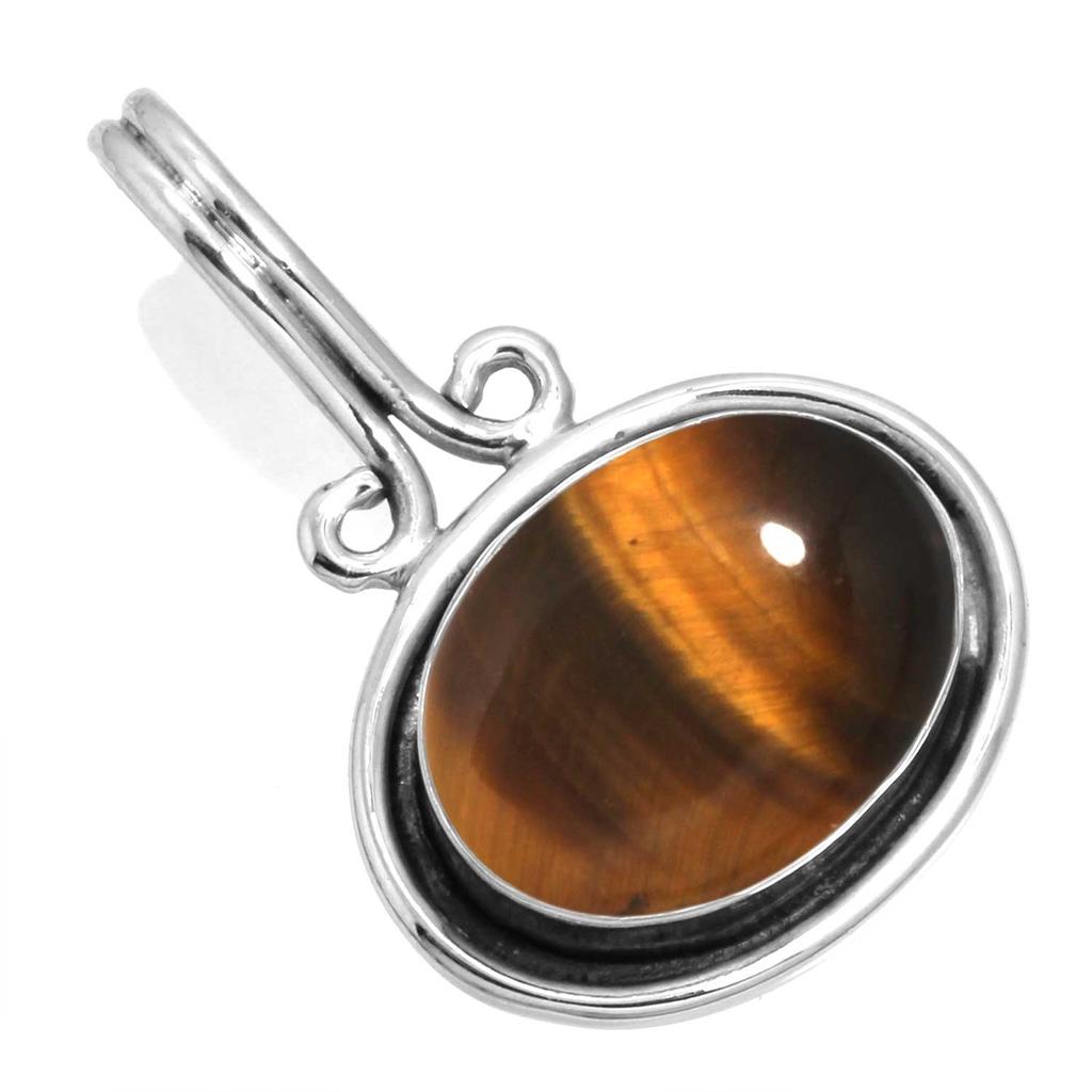 925 Sterling Silver Pendant Women Gemstone Handmade Jewelry Easter Gift Malachite Moonstone Rose Quartz Red Stone Smoky Topaz Tiger Eye Fashion