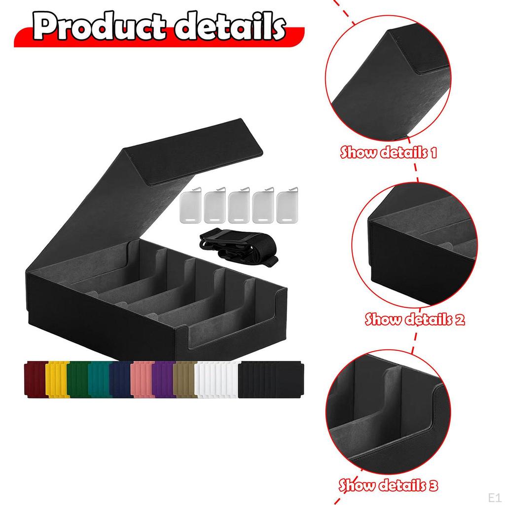 Card Deck Box Container 3800+ Capacity for Game Cards Large with 24 Dividers and 5