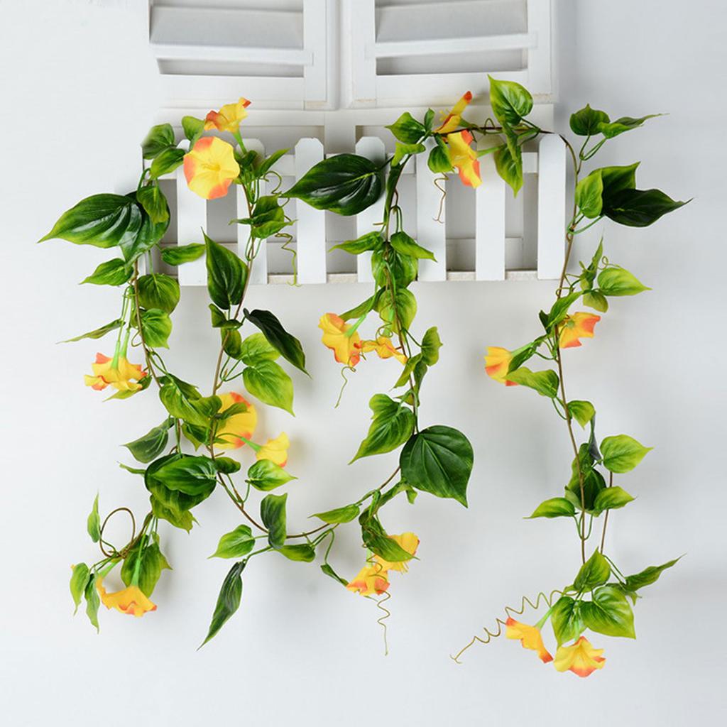 2.3m Artificial Morning Glory Vine Fake Flower Garland Silk Trumpet Creeper Decor