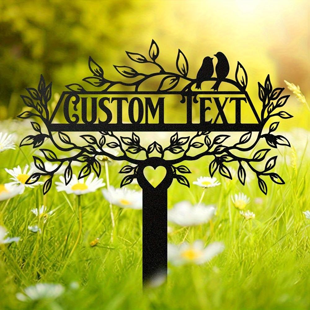 Exquisite Customizable Bird Metal Garden Stakes Art Deco Wedding Handmade Hollow Out Nature Theme Custom Sign