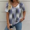 Summer Women's V-neck Short Sleeve T-shirt Tops Graphic 3D Print Outdoor T-shirt Female Casual Oversized Clothing Streetshirts