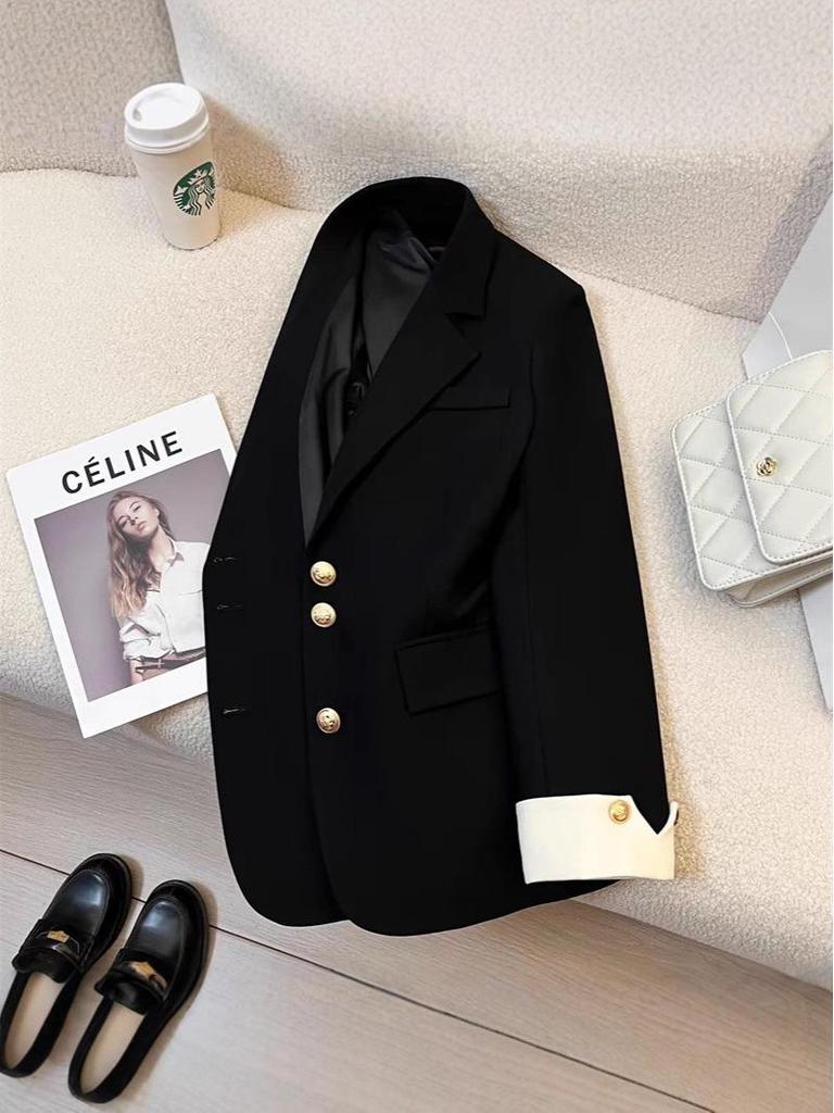 Korean-Style Pink Women's Suit Jacket: Spring/Autumn Fashion, Chic Business Attire