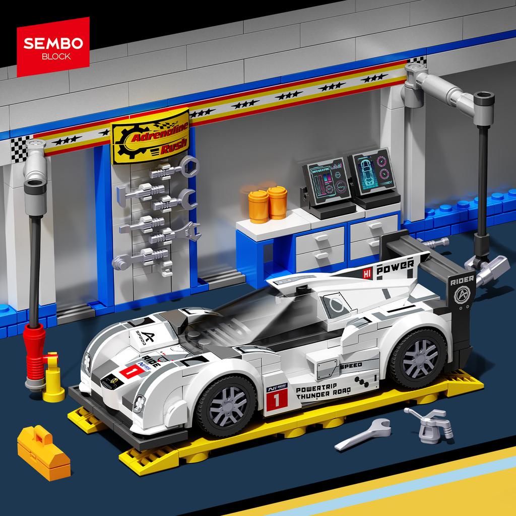 SEMBO BLOCK Technical Sports Car Supercar Model Assembly Building Block MOC Classic Vehicle Bricks Toys for kids Halloween gifts