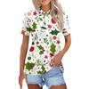 Dámská móda Neformální košile s potiskem s klopou a krátkým rukávem Dámské topy se zapínáním na knoflíky