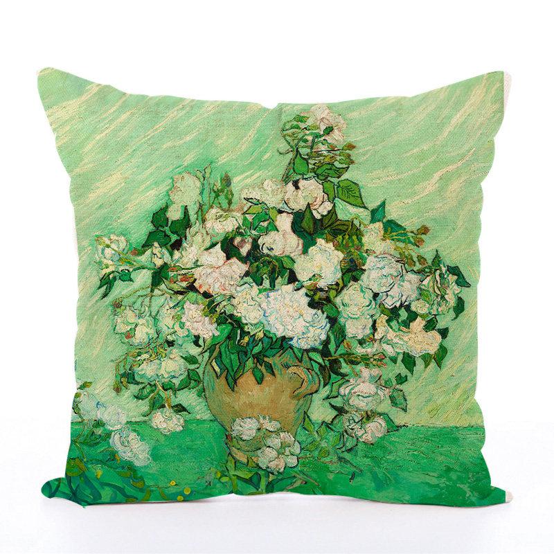 Oil Painting Style Pillowcases Decorative Pillowcases For Home Sofa And Dormitory