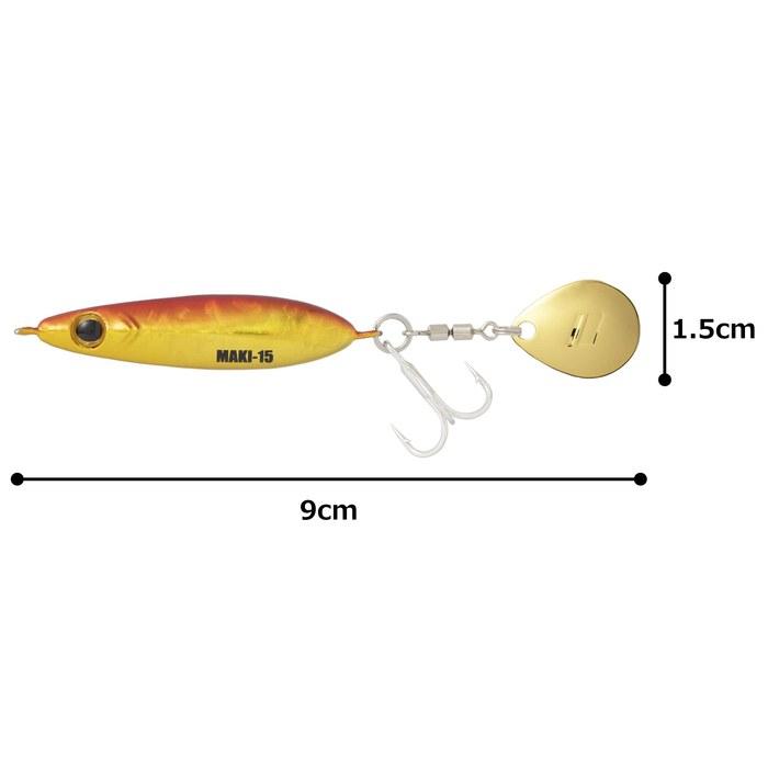 Major Craft Lure Maki Jig Micro Light Game Blade 15g Red Gold (Keimura) MAKI-MIC #3 Red Gold (UV)