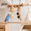 Rattan Bell Bird Chew Toy Woven Parrot Toy Chewing with Natural Bells or Balls Cage Accessories for Cockatiels Budgies Small Medium Parrots