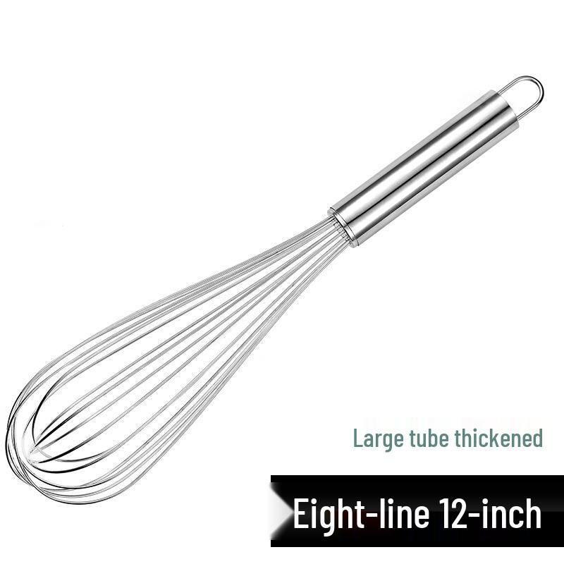 Stainless Steel Semi-Automatic Whisk Set - Manual Thickened and Mini Silicone Whisks