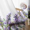 Watercolor Bouquet Of Lavender Tulle Curtains For Living Room Decoration Modern Veil Chiffon Curtains Bedroom Sheer Voile