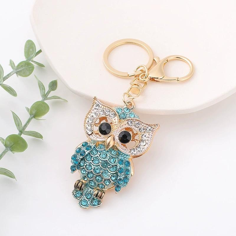 Owl Crystal Keyring Charm Pendant Handbag Purse Bag for Key Ring Chain Keychain