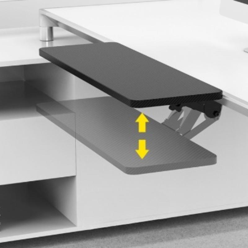 Ergonomic Keyboard Stand with Sliding Drawer Mouse Tray Desk Extension Rotating Support Arm for Home Office Computer Desk