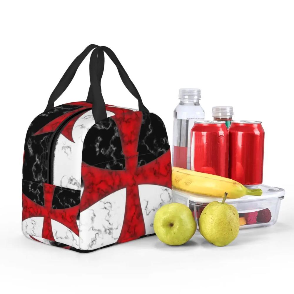 Templar Knight Jerusalem Cross Seal Medieval Warrior Symbol Thermal Insulated Lunch Bag Women Resuable Lunch Tote Food Box