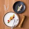 Japanese-Style Ceramic Round Flat Plate - Ideal for Steak, Pasta, or Dinnerware.