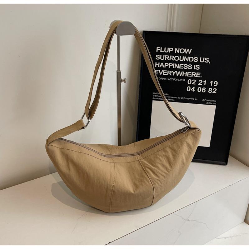 

Повседневная сумка-пельмень, литературная женская сумка, весенняя новинка, однотонная простая сумка через плечо, модная универсальная студенческая сумка-мессенджер хаки