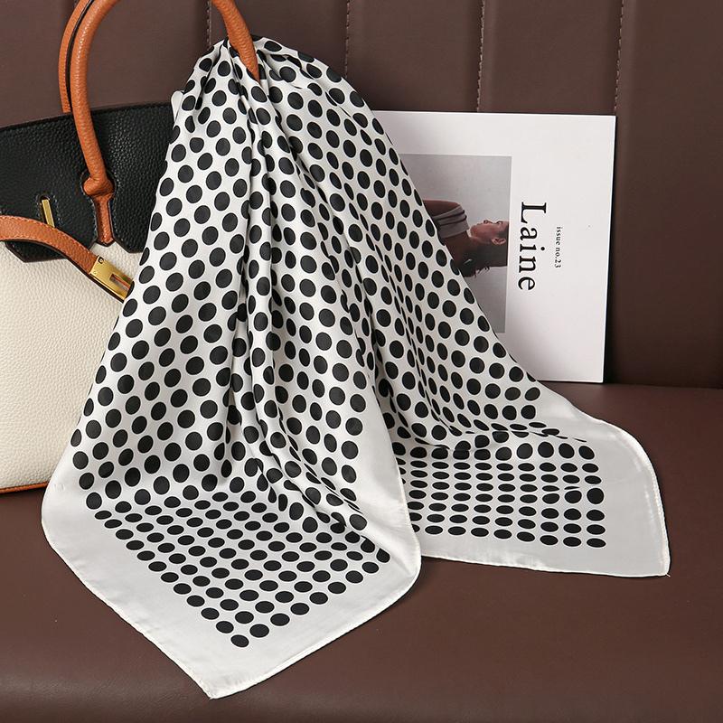 Luxury 70cm Silk Square Scarf Women Print Satin Neck Tie Female Hair Wrist Bandana Headkerchief Shawl Wrap Hijab Echarpe