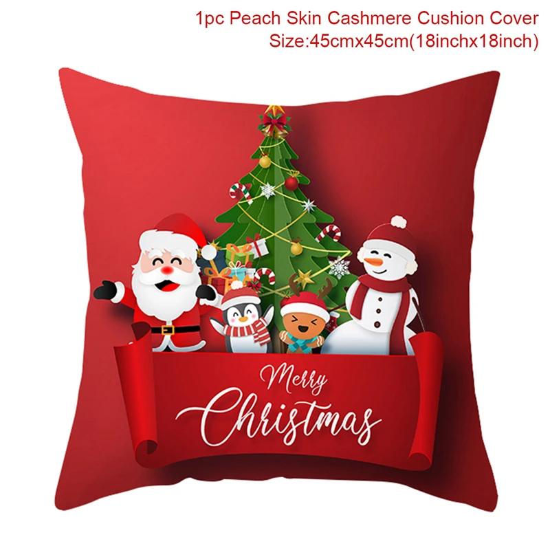 Christmas Cushion Cover Merry Christmas Decorations for Home 2026 Christmas Ornament Navidad Noel Xmas Gifts Happy New Year 2026