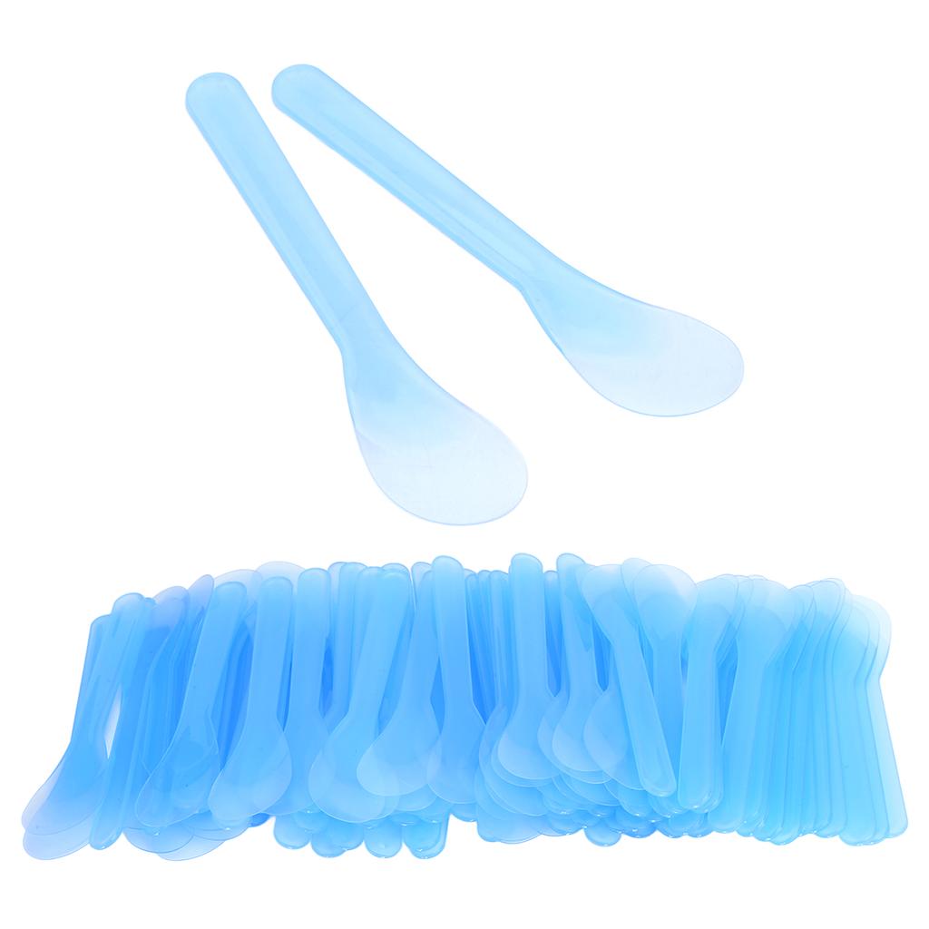 100pcs Cosmetic Spatula Plastic Disposable Hair Removal Cream Tattoo Repair Cream Spatula Blue