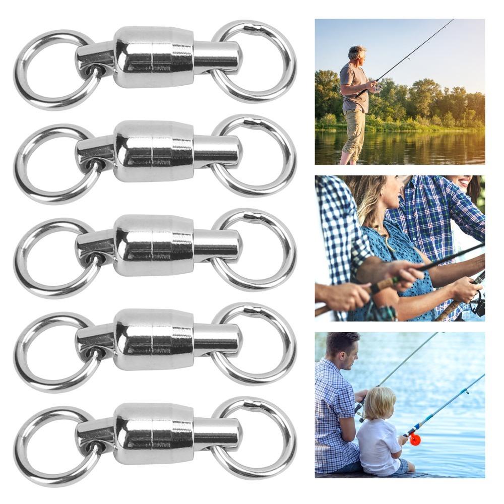 20PCS Stainless Steel Fishing Rolling Connector Fishing Swivel Connector  Fishing Hook Connector,