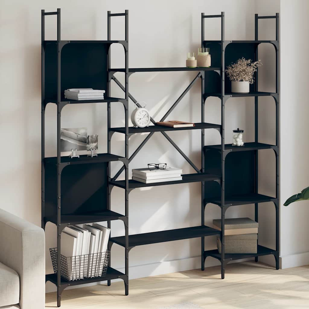 Bookshelf Black 155.5 X 24 X 166.5 Cm Particleboard