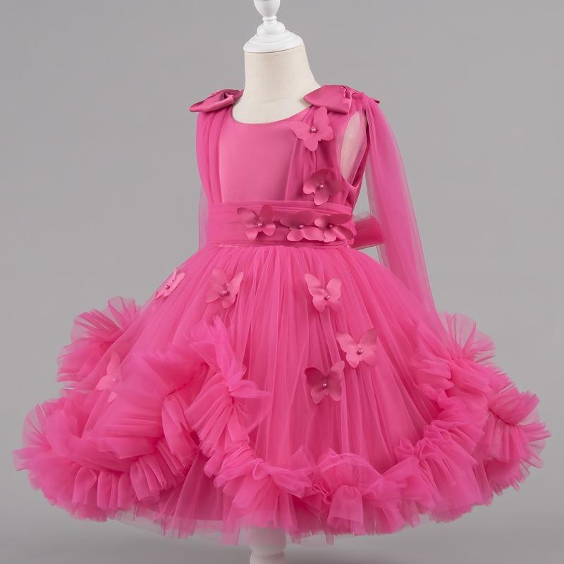Little Girls Puffy Tulle Princess Dress For Birthday Wedding Stage Performance