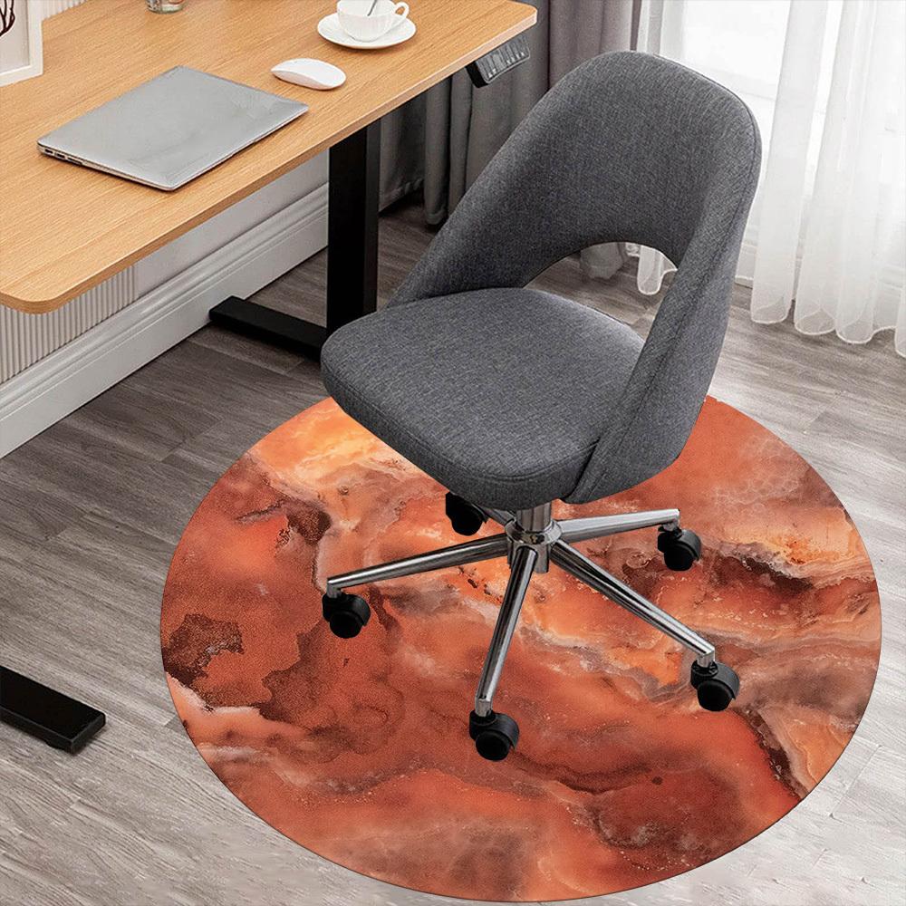 

1pc Marble Texture Round Chair mat Area Rug - Non-Slip, Floor Mat for Office, Bedroom, and Indoor Decor -1002025 80cm by 80cm