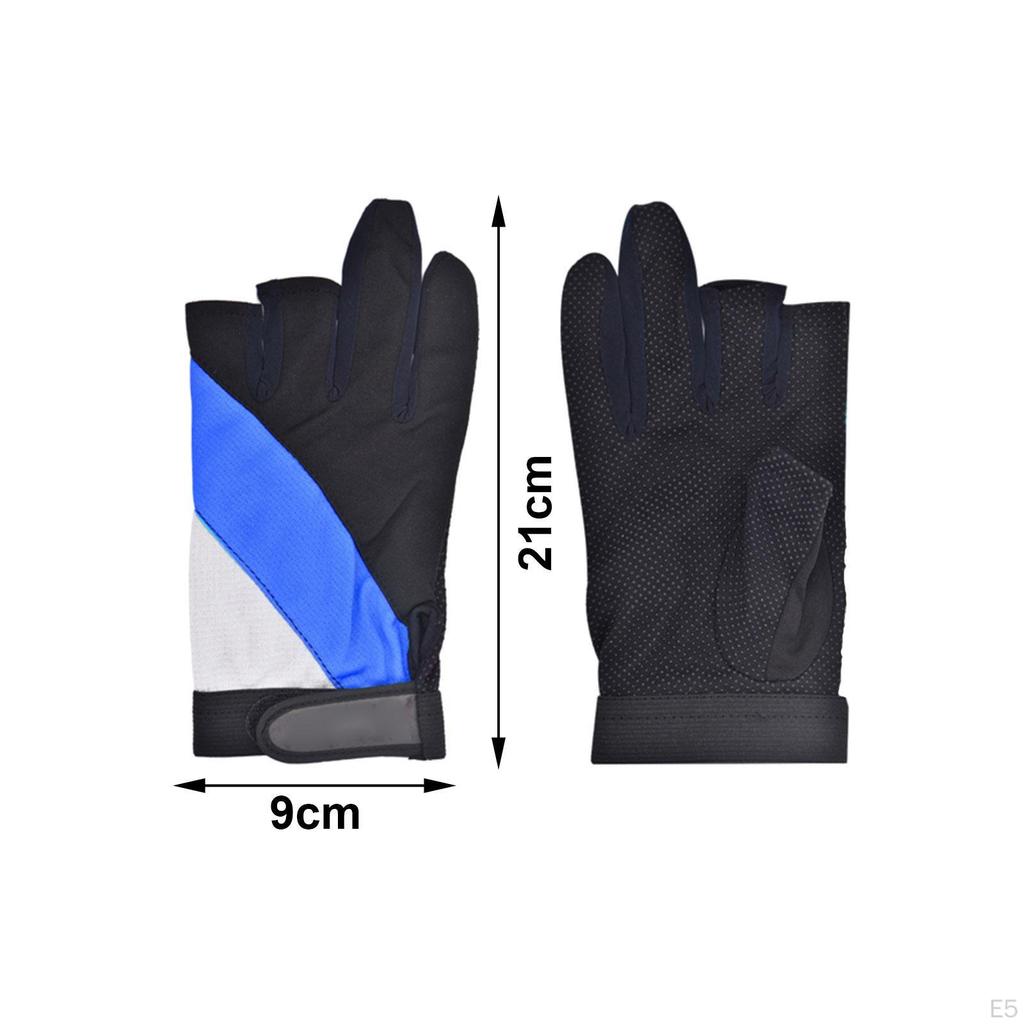3 Cut Finger Gloves Cycling Fingerless Protective for Picnic Kayaking Motorcycling