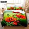 Flowers Plants Queen Bedding Set Duvet Cover Kids Bedroom Bed Set Comforter Cover Set King Size Duvet Cover Set Bedding Sets