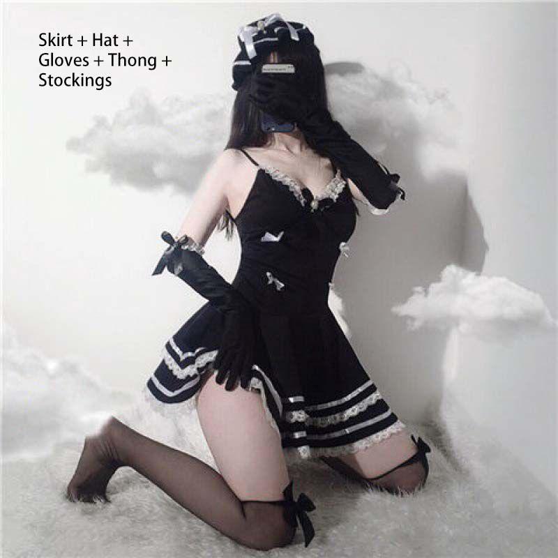 Maid Adult Lolita Uniform Costume Dress Set Women Sexy Cosplay Anime Outfit