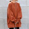Sudadera de cuello redondo de manga larga para mujer, ajuste extragrande, lisa, informal, holgada, top tipo túnica, jersey