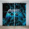 Pyrotechnic Geometric Game Handle Printed Curtains, E-Sports Light-Transmitting Decorative Curtains For Boys And Girls’ Rooms