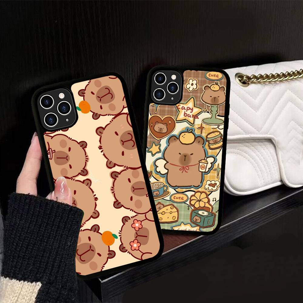 Cartoon Capybara Phone Case For IPhone 17 Pro 16 Plus 16 Pro Max 15 14 13 12 11 PC+TPU Back Cover