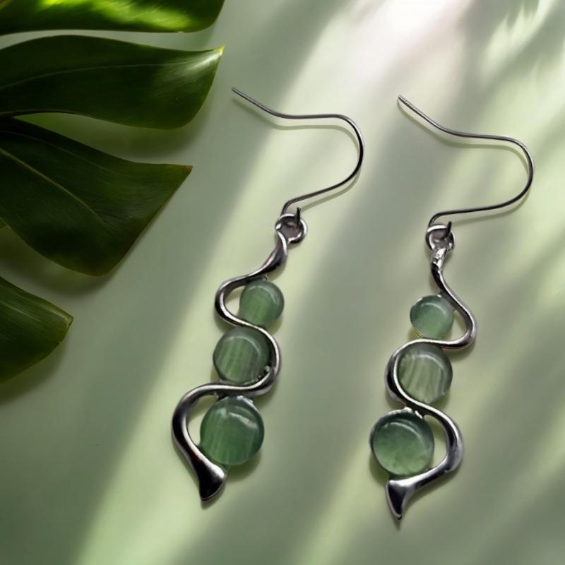 Elegant Cats Eye Gemstones Drop Earrings Opal Dangle Earrings Jewelry for Women Stylish Valentines Day or Birthday Gift