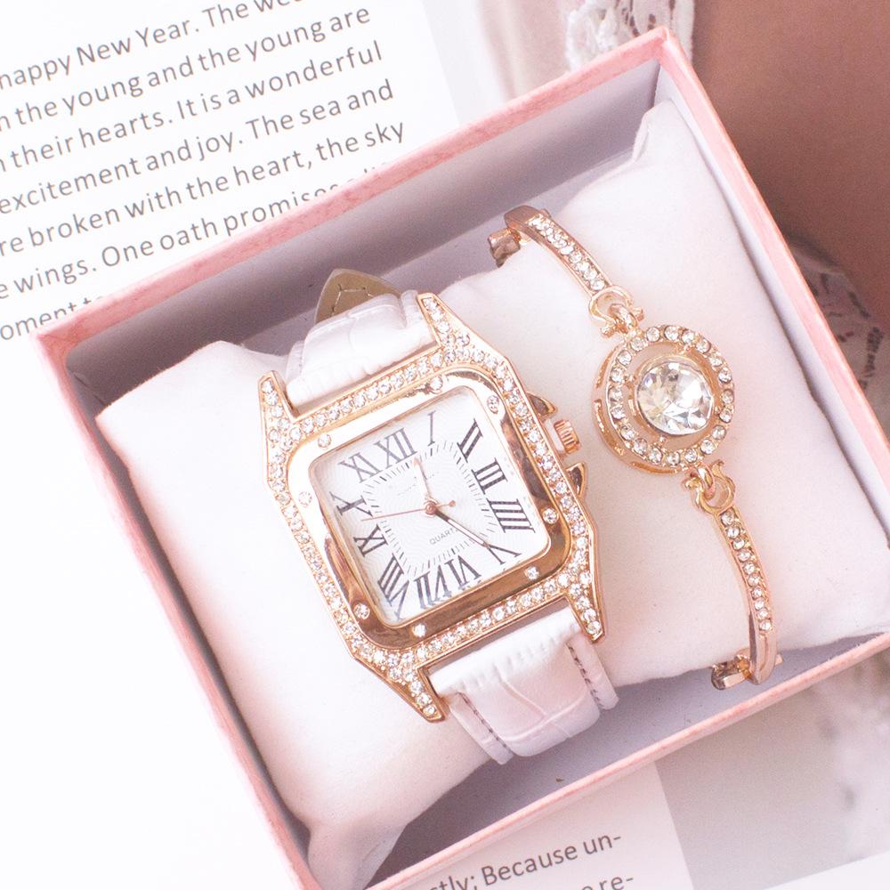 

Writtwatch+set Женский комплект часов из двух частей WeChat Business Tiktok Дренажный браслет White watch bracelet box
