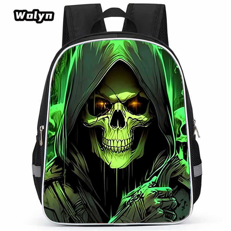 Skull Series Peripheral Animation Printing Backpack Student Bag Support