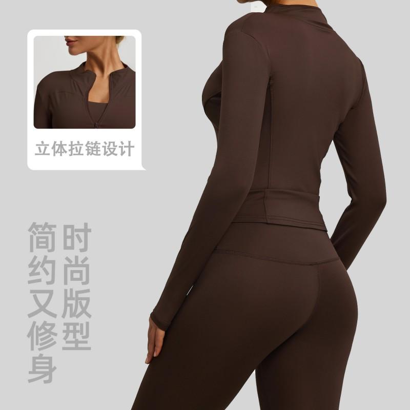 Womens Lightweight Yoga Jacket Breathable Fitness Top Long Sleeve Stretch Workout Outerwear