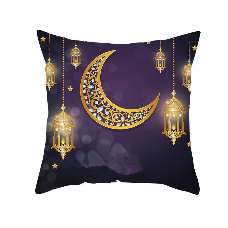 Festive Pillowcases Short Plush Moon Print Decorative Pillow Living Room Sofa Headset Combination