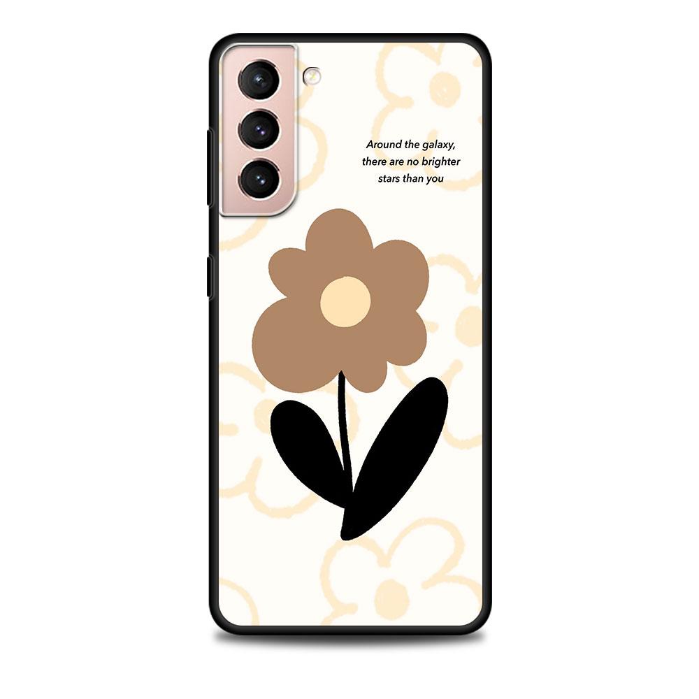 

Чехол с цветочным принтом и милым бантом-тюльпаном для Samsung Galaxy S20 FE S22 S23 Ultra S21 S10 Lite S9 S8 Plus S7 Edge, черный силиконовый чехол для телефона Samsung S7