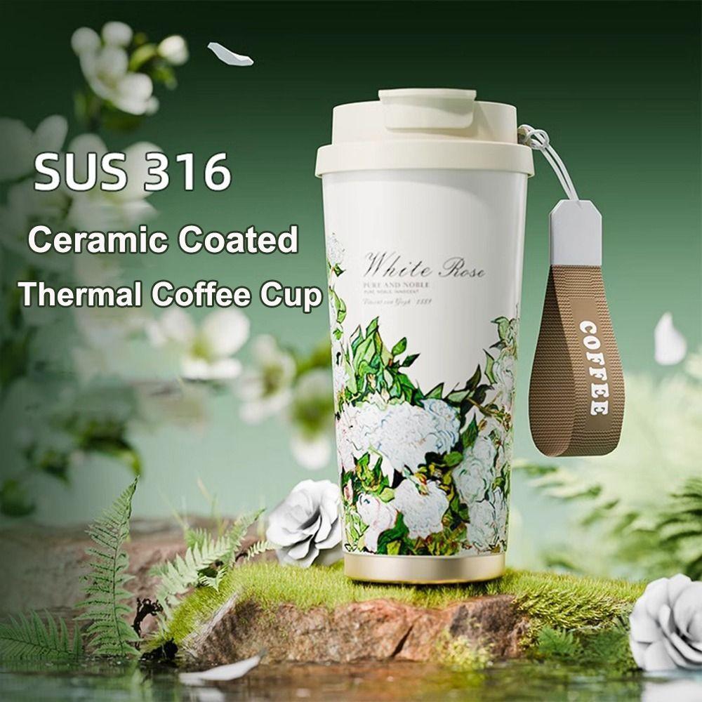 Insulation Or Cooling Ceramic Coated Coffee Cup SUS316 Stainless Steel Insulated Cup Thermal Mug