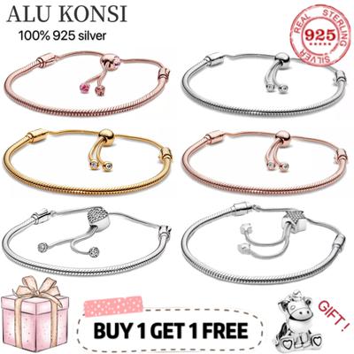 Sale High Quality Real 100 %925 Sterling Silver Pan Bracelet Love Heart Bracelet For Women Fit Original Diy Charm Jewelry