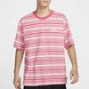 Nike Comfortable Skin-Friendly Soft Striped Logo Print Pullover Short Sleeve T-Shirt Men Tops Ice-Pomegranate FQ3712838