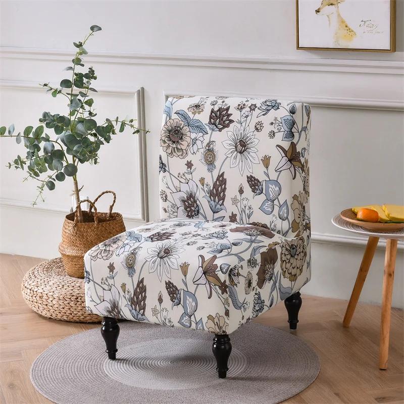 Nordic Armless Chair Cover Stretch Spandex Accent Dining Chair Covers Nordic Sofa Slipcovers for Living Room Christmas Decor