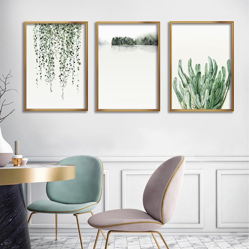WCIC New Aquatic Vines Green Plant Leaves Decorative Home Wall Decoration Hanging Painting