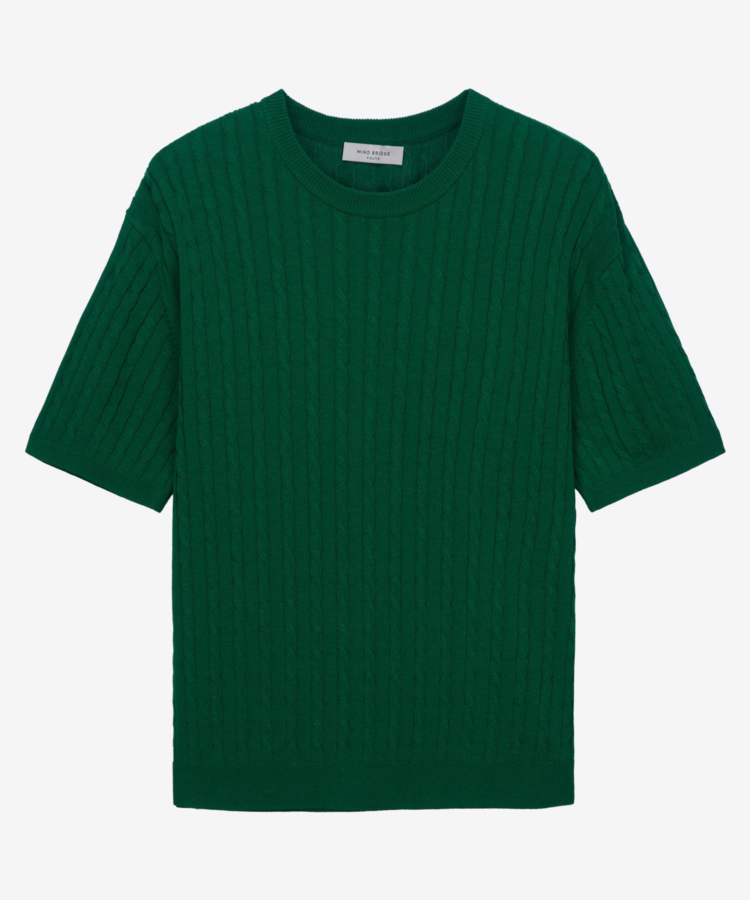Mind Bridge Cable Round Short Sleeve Knit - 3 Colors Ge/100