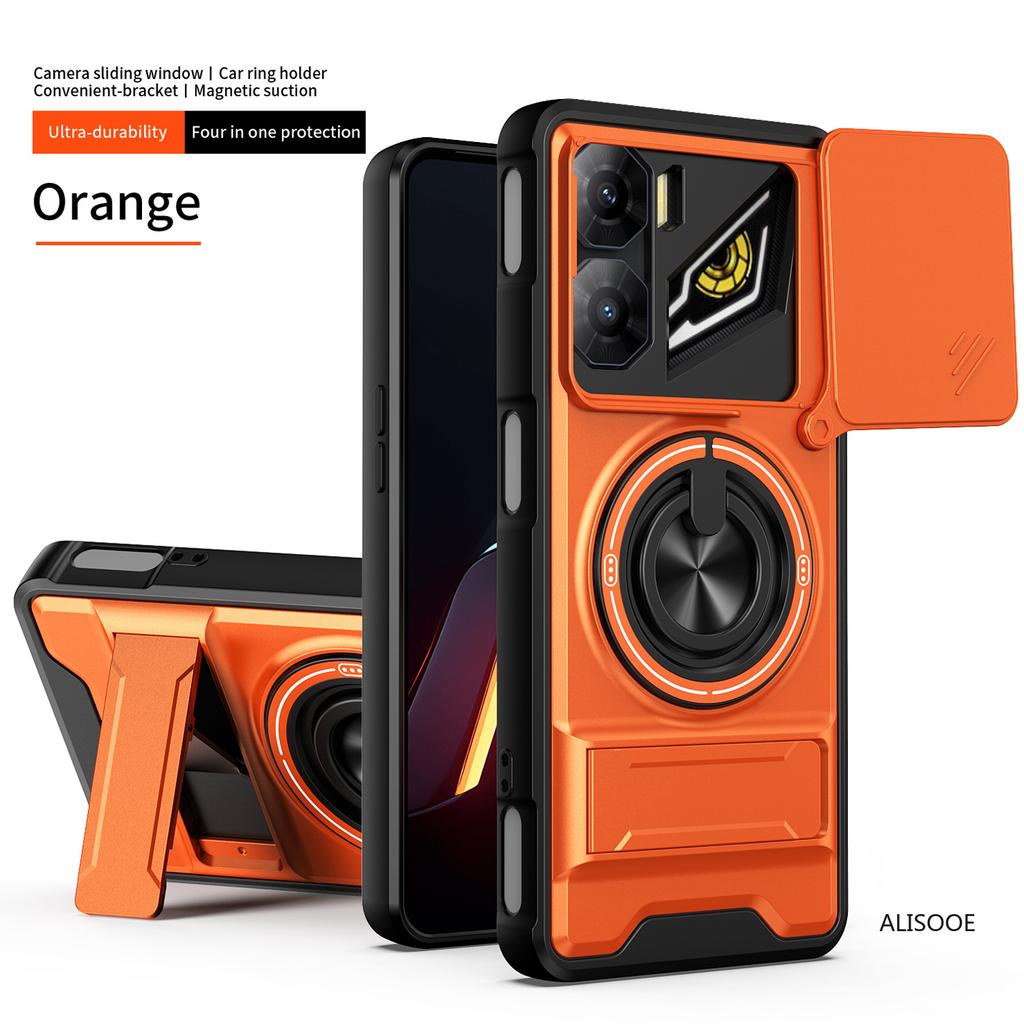 Hülle für Nubia Neo 3 5G Hülle Drehbar Schiebbarer Kamera-Schutzring Ständer Stoßfeste Abdeckung Capa Funda