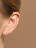 Minimalpiercing 14K 18K Mini Helix Flat One-Touch Ring Earrings