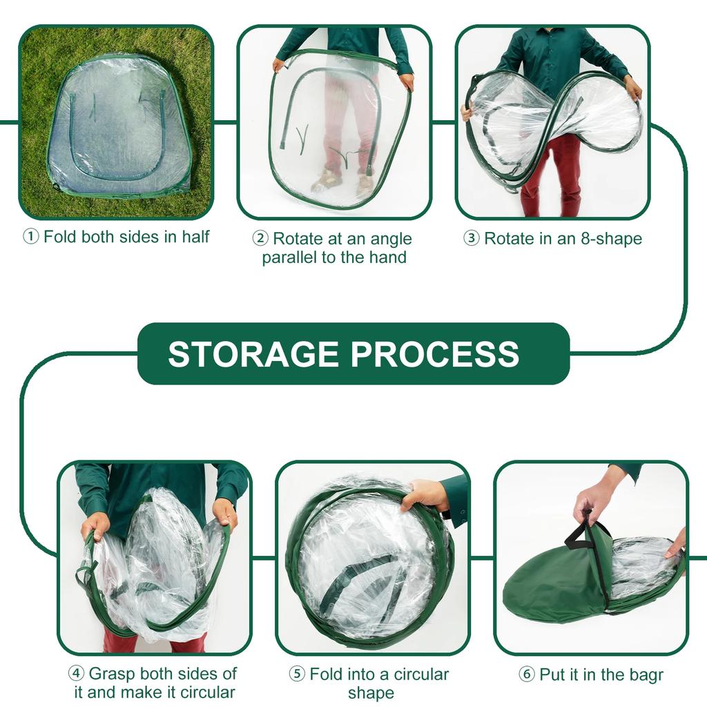 Mini-Gewächshaus faltbar Pop-Up kleines Gewächshaus mit Aufbewahrungstasche Multifunktionale Mini-Pflanzenzelt für Indoor Outdoor Gartenarbeit