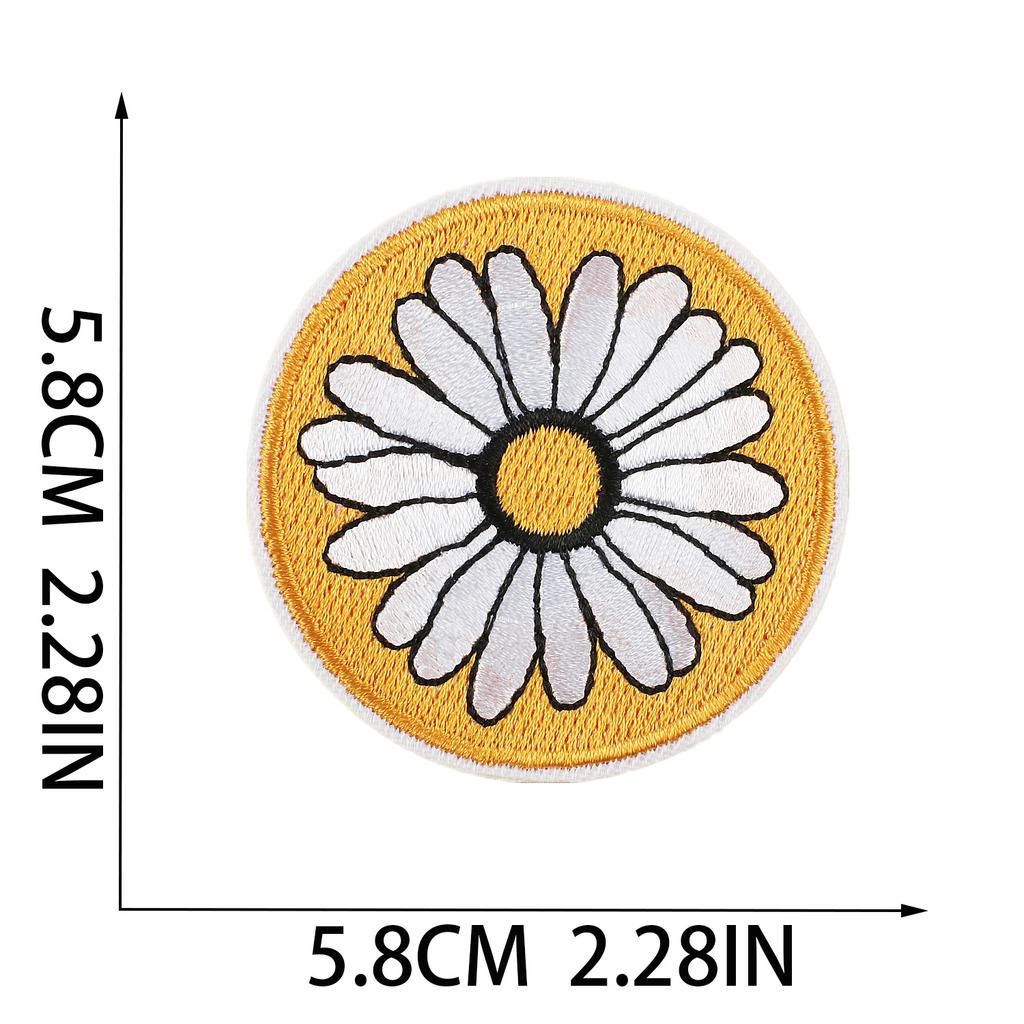 New Flower Embroidery Cloth Sticker Set, Clothes Decoration Patch Sticker, Cartoon Chrysanthemum Heat Transfer Embroidery Sticker