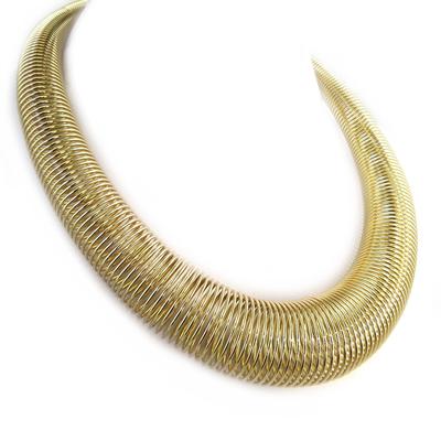 [L9623] - Golden 'Spirals' Designer Necklace