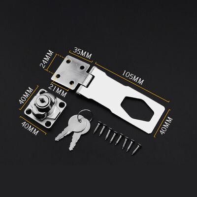 Türschlossriegel, Schrankschlösser mit Schlüssel, Haspenschloss, verchromtes Garagentor, Haspenschloss, Heftklammer