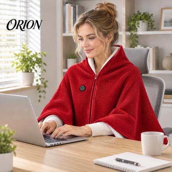 USB Powered Heating Wrap Heated Shawl Wraps for Women, Wearable Blanket, Portable Blanket Soft Knit Warm with 3 Heat Settings & Fast Heating,